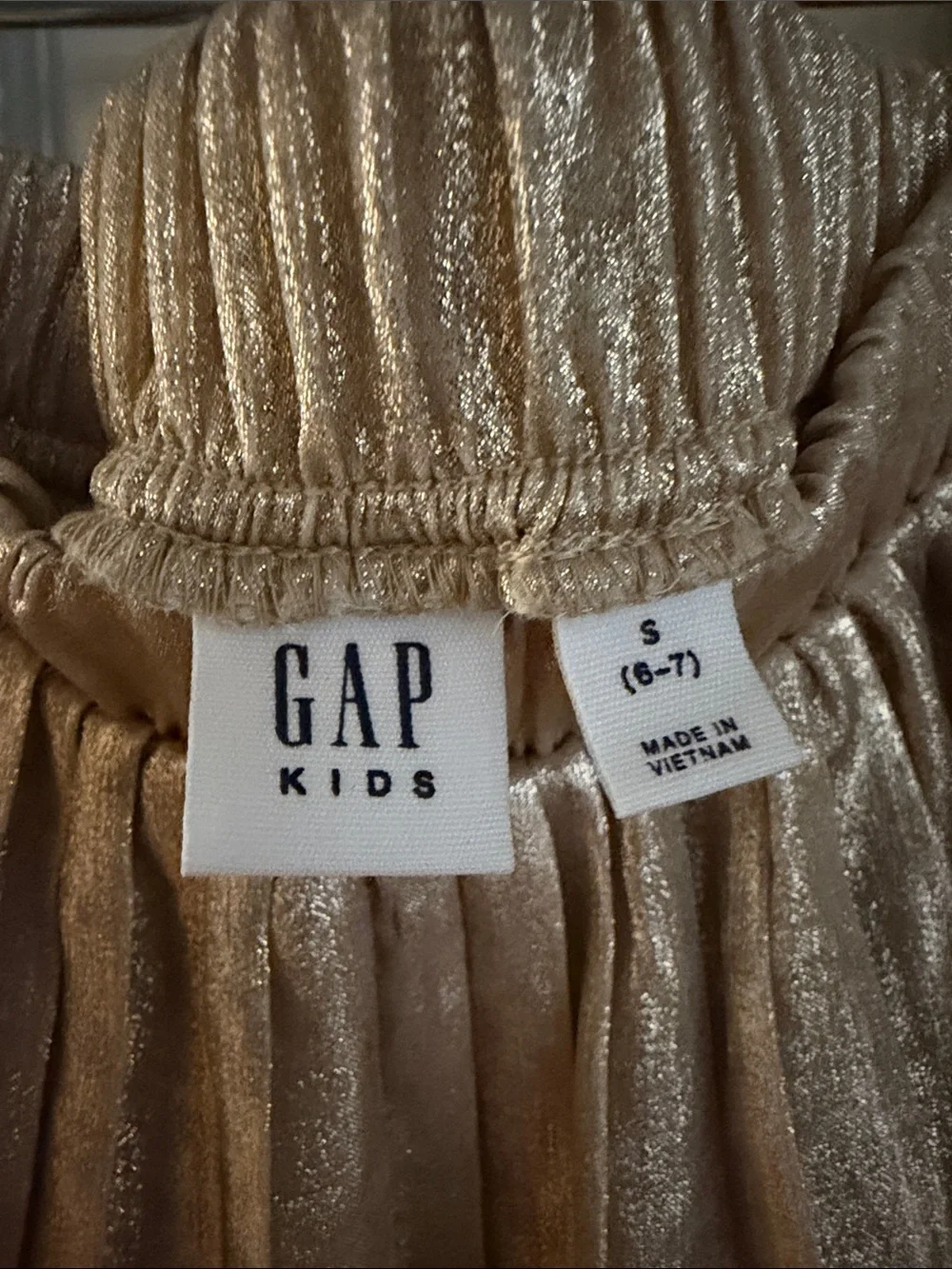 GAP Metallic Gold Pleated Skater Skirt